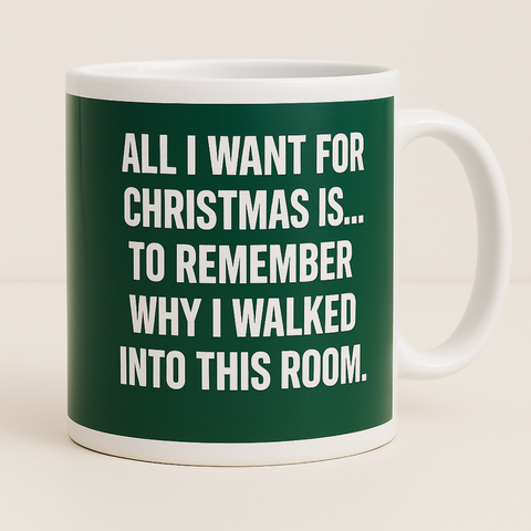 All I Want for Christmas Is to Remember Why I Walked Into This Room mug