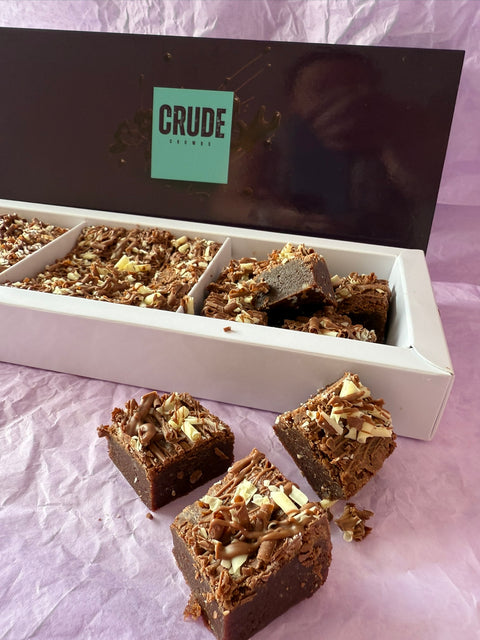 Crude Crumbs Postal Brownie Box