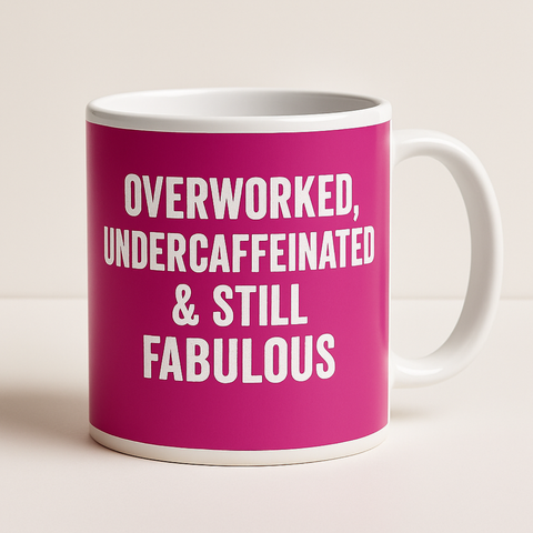 Overworked Undercaffeinated and Still Fabulous mug
